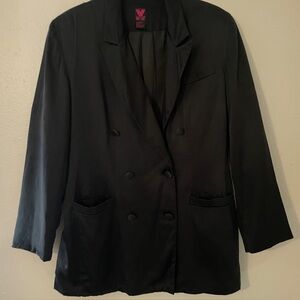 Vintage Virginia Slims Silk Double Breasted Blazer Black XL